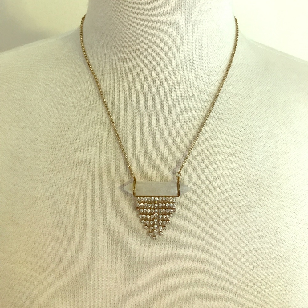 Anthropologie Crystal Rhinestone Necklace